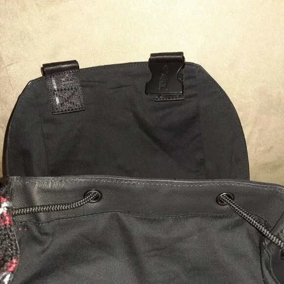 PAJAR-Logan Leather/Knit Luxury Special Force Sport Backpack-Black Plaid Mix-NWT - Picture 9 of 11